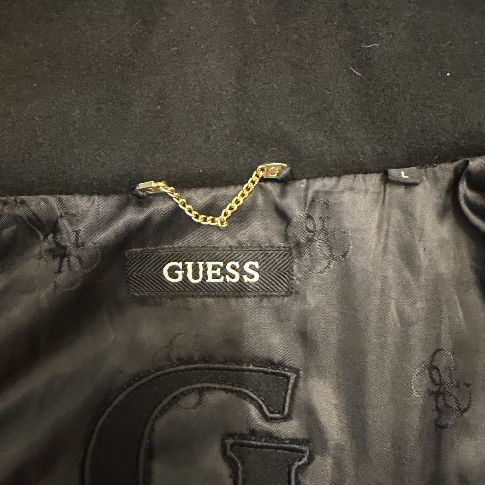 Guess black wool blend coat